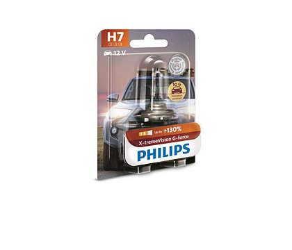 PHILIPS H7 12972 X-treme Vision G Force Headlight Bulb (Yellow and